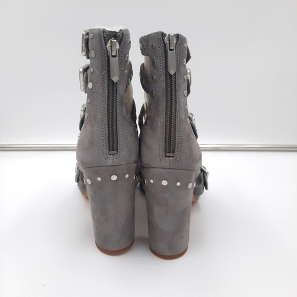 NWB Sam Edelman York Grey Studded Caged Open Toe Heels 10 - Picture 3 of 7